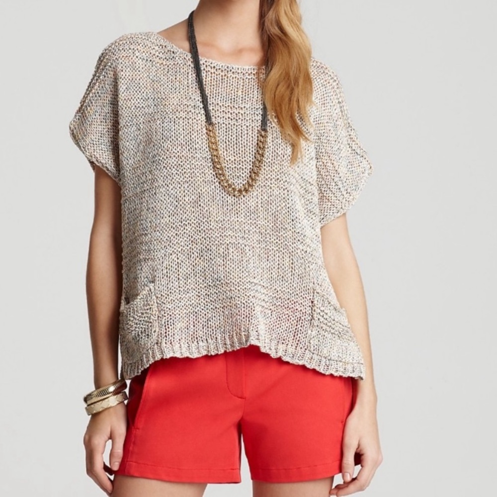 Theory Textured Stripe Knit Pullover